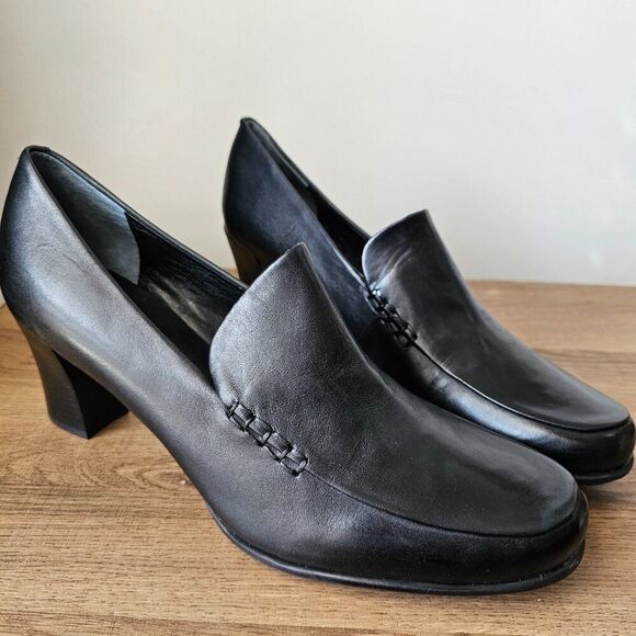 NEVER WORN FRANCO SARTO NOLAN BLACK GENUINE LEATHER PUMP SIZE 10 WOMENS - Picture 2 of 16